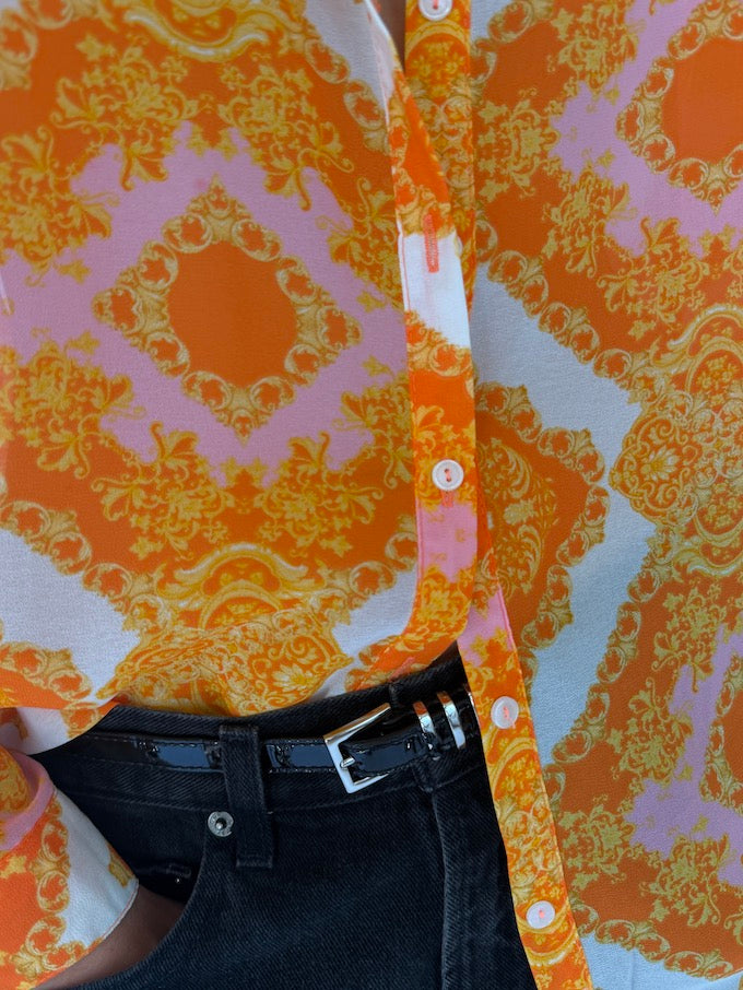 Vintage Orange Light-Weight Blouse 5539