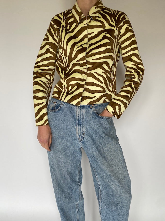 Vintage animal printed leather jacket 5626