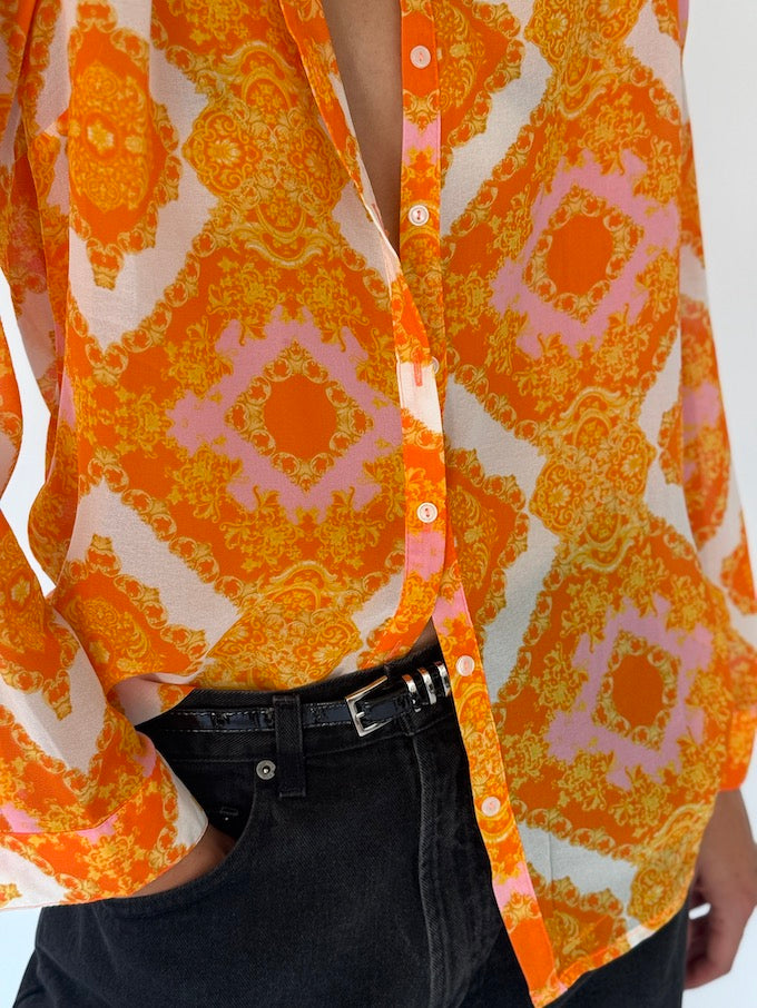 Vintage Orange Light-Weight Blouse 5539