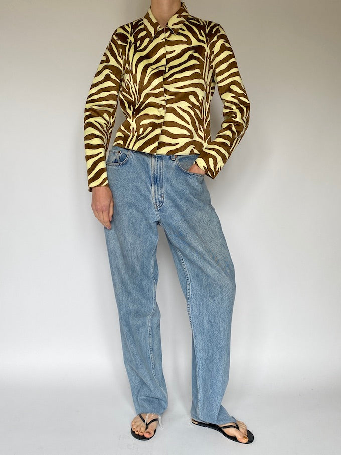 Vintage animal printed leather jacket 5626