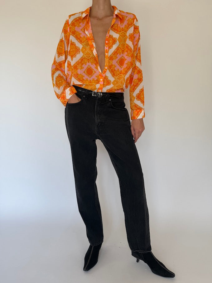 Vintage Orange Light-Weight Blouse 5539