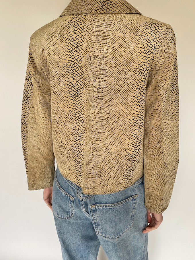 Vintage animal printed leather jacket 5629