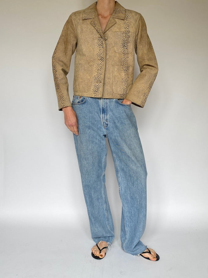 Vintage animal printed leather jacket 5629