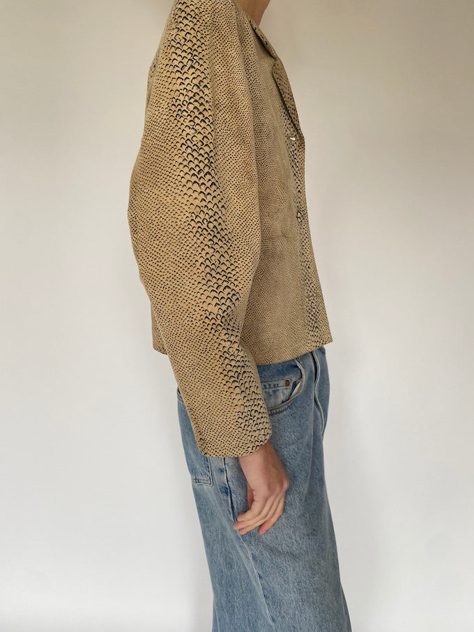 Vintage animal printed leather jacket 5629