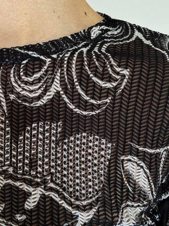 Vintage sheer long-sleeve top 5530
