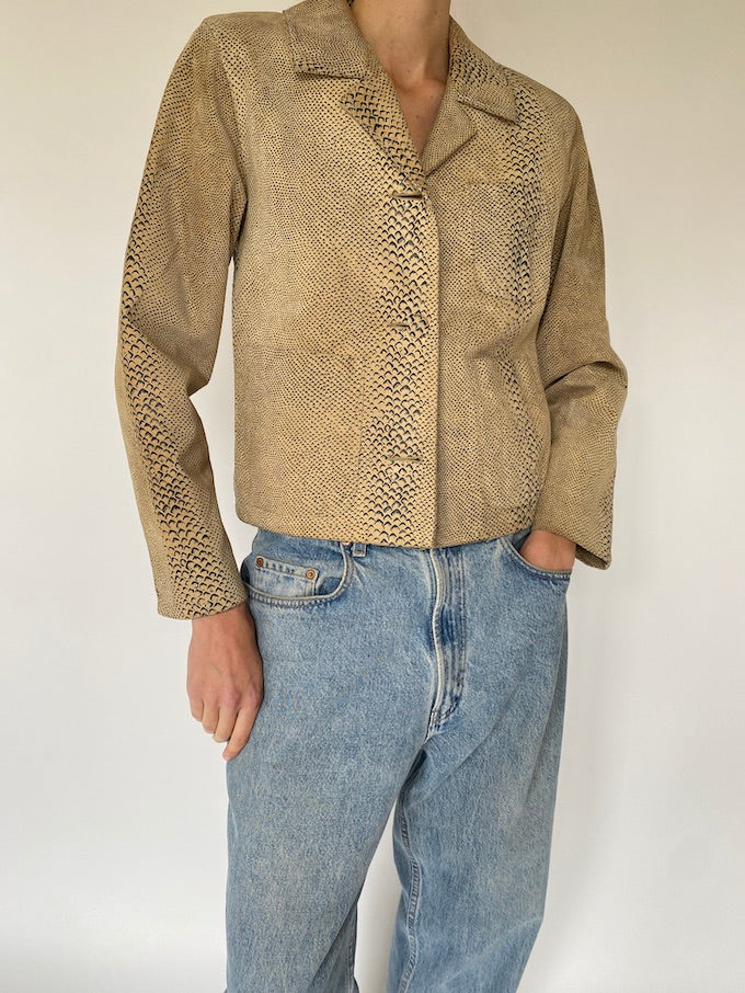 Vintage animal printed leather jacket 5629