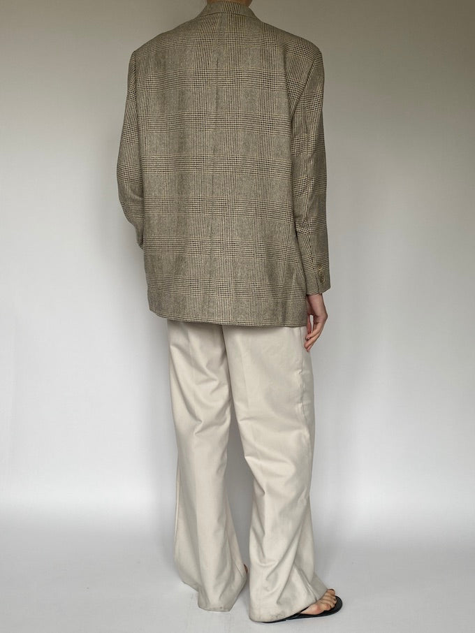 Vintage beige houndstooth blazer 5623
