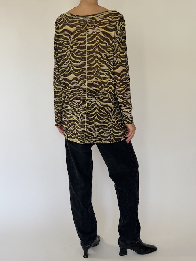 Vintage patterned long sleeve top 3541