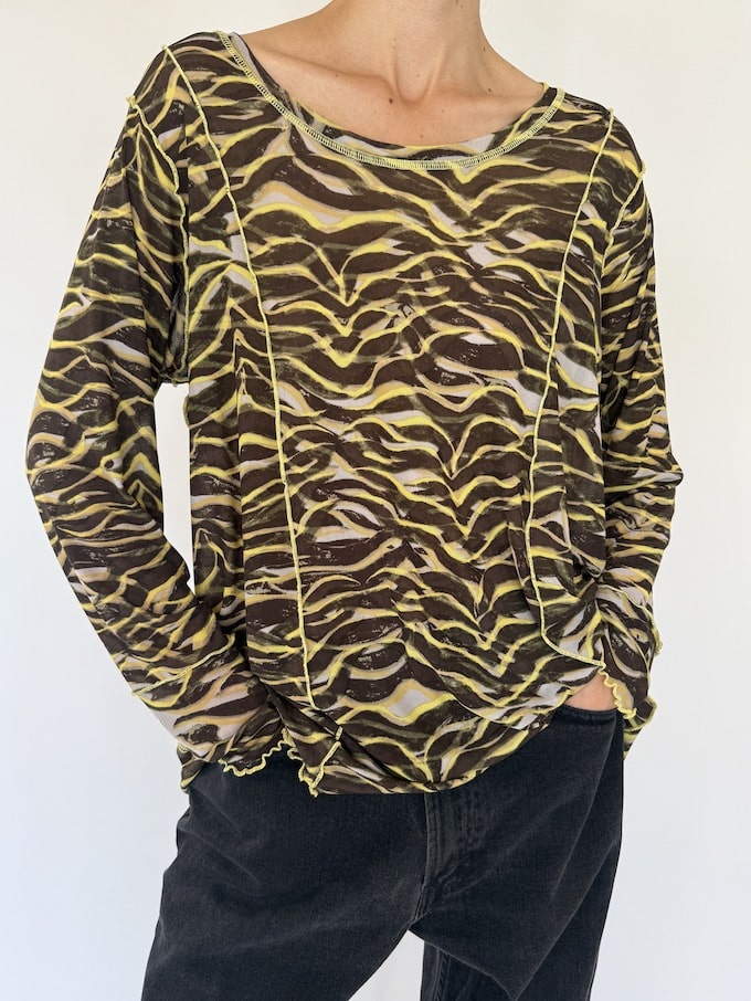 Vintage patterned long sleeve top 3541
