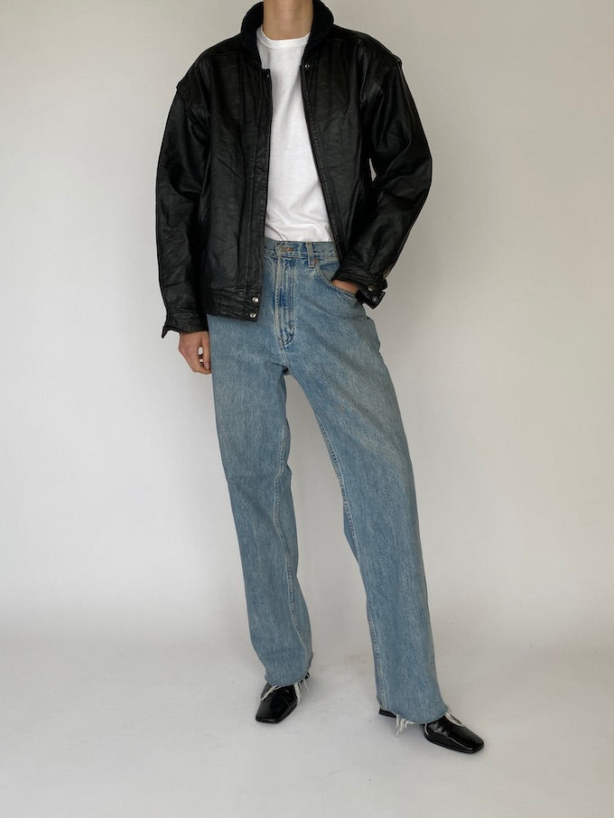 Vintage leather jacket in black 5350