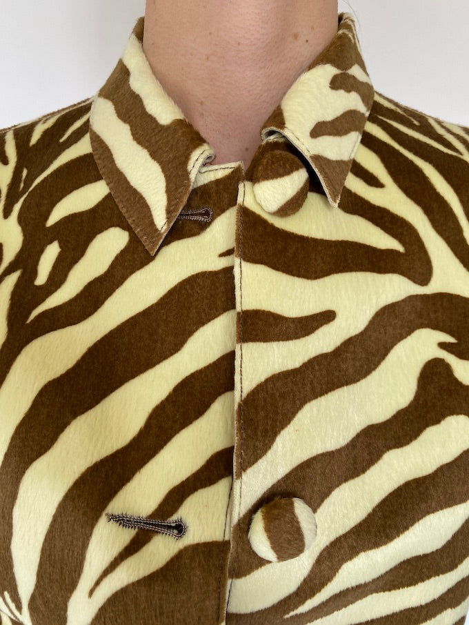 Vintage animal printed leather jacket 5626