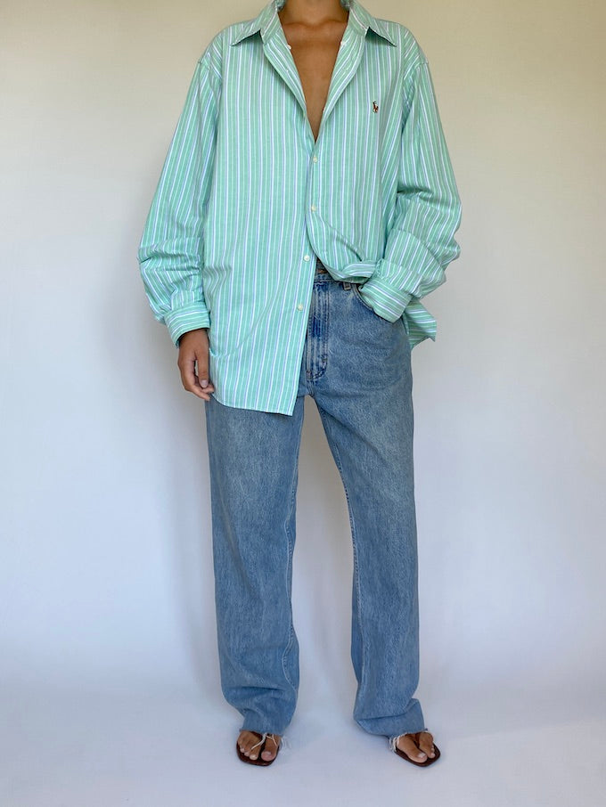 Vintage oversized pinstriped Ralph Lauren shirt 5656