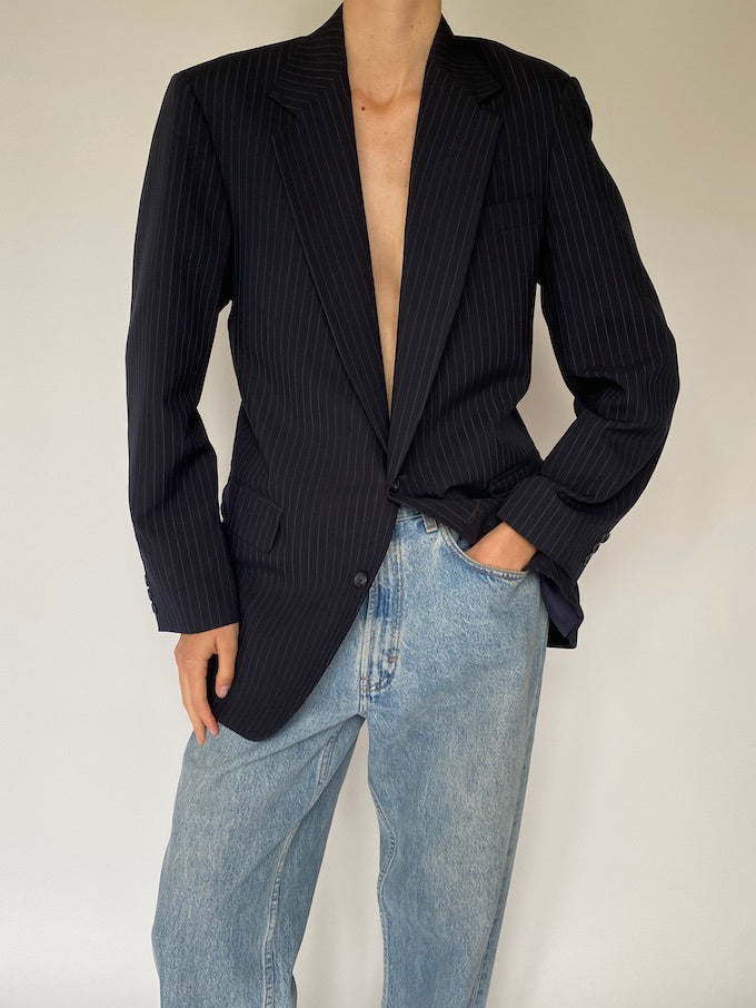 Vintage navy pinstriped blazer 5241