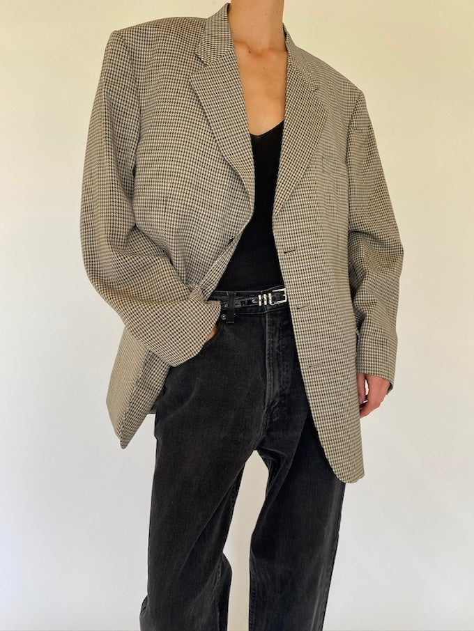 Vintage oversized houndstooth blazer in wool 5698