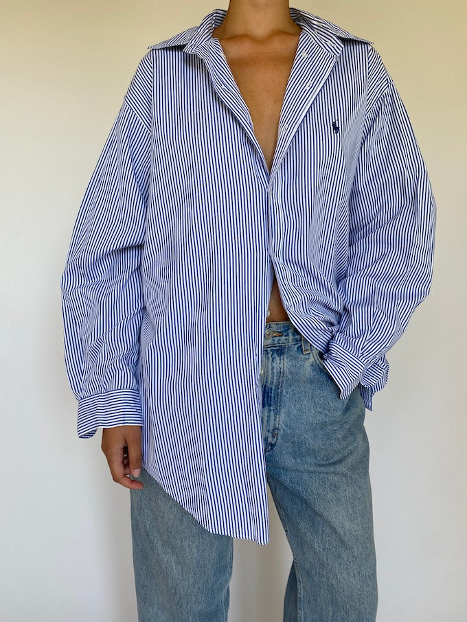 Vintage oversized pinstriped Ralph Lauren shirt 5667