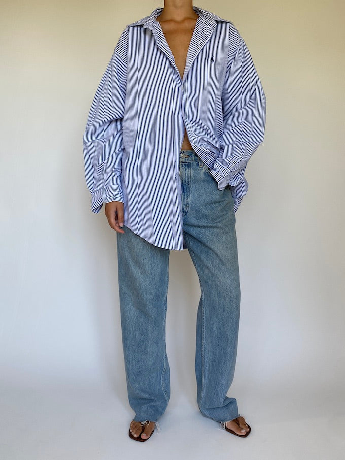 Vintage oversized pinstriped Ralph Lauren shirt 5667