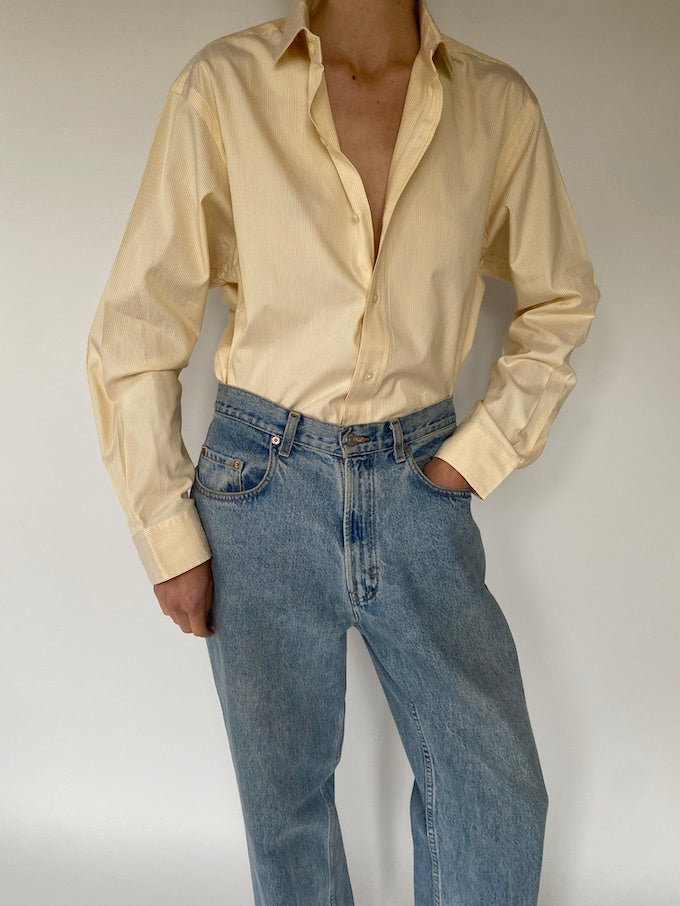 Vintage pinstriped shirt in yellow 5647