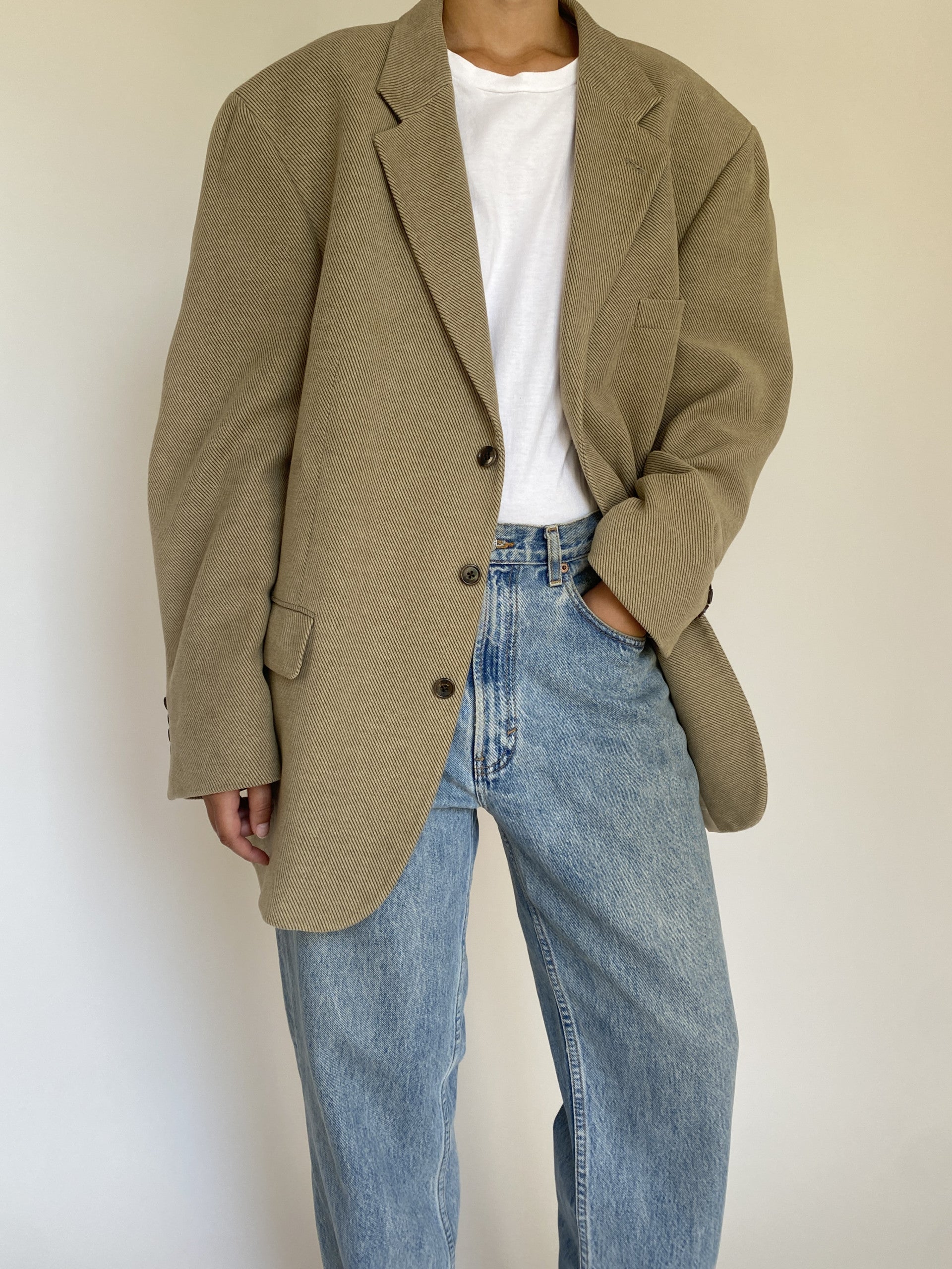 Vintage oversized blazer in beige 5615