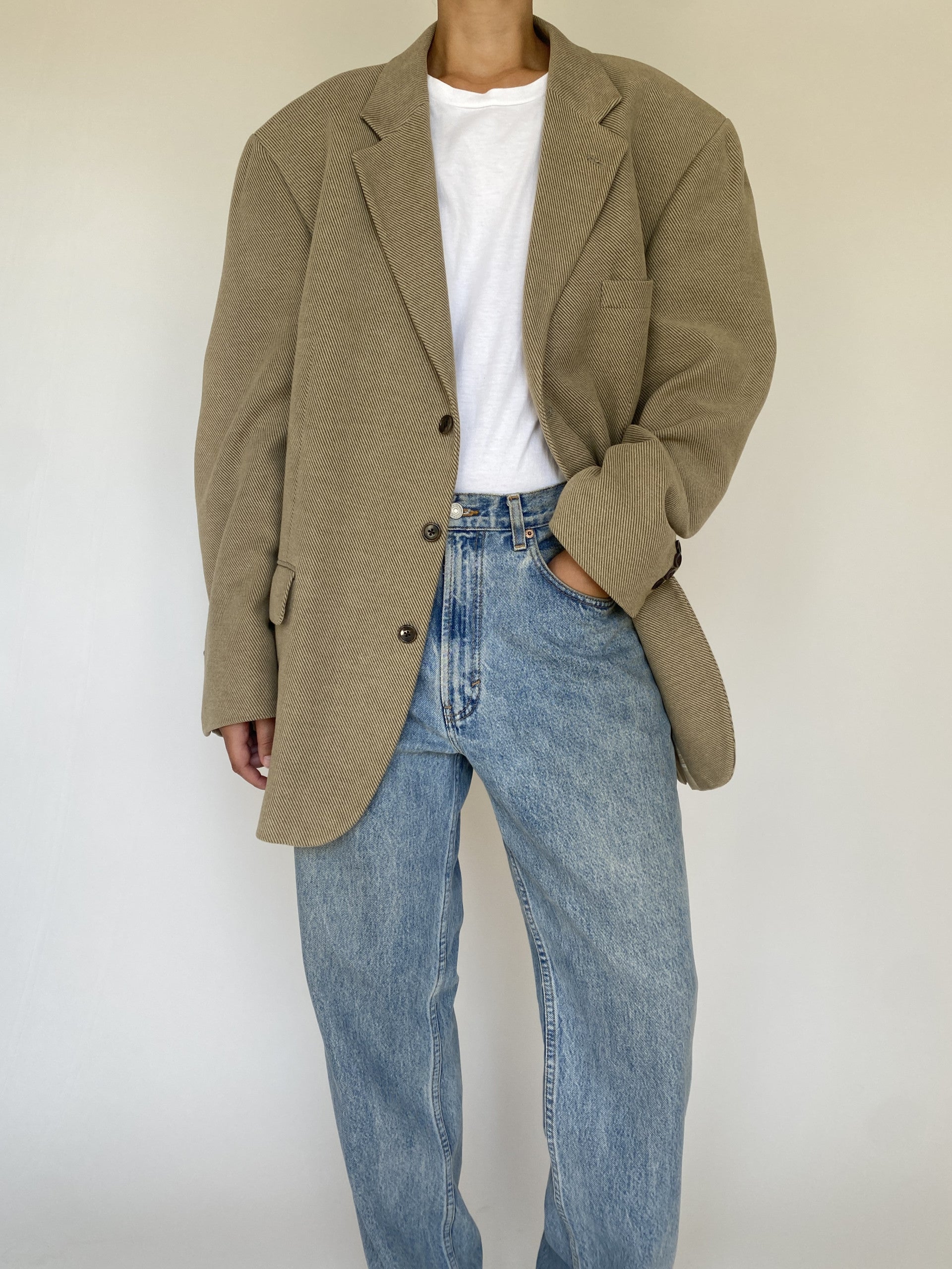 Vintage oversized blazer in beige 5615