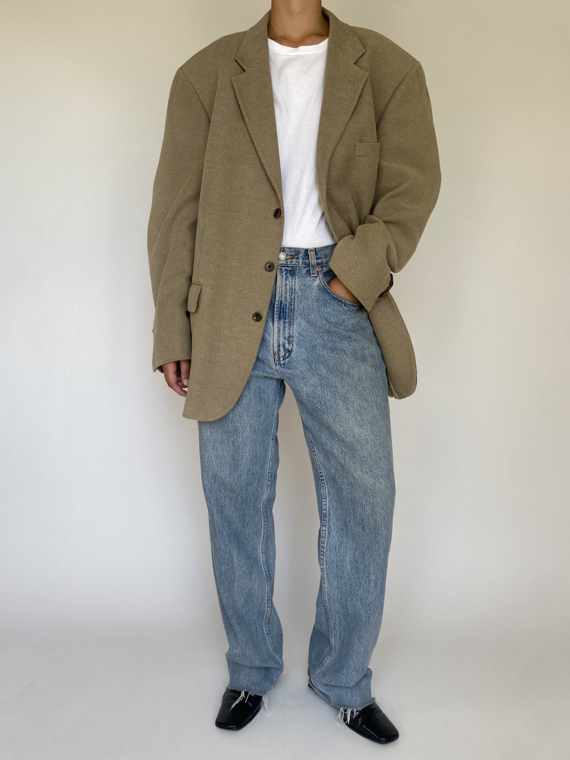 Vintage oversized blazer in beige 5615