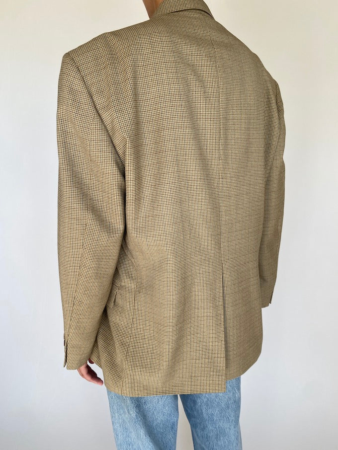 Vintage beige houndstooth blazer 5519