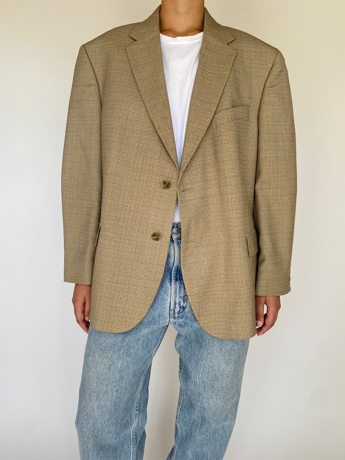 Vintage beige houndstooth blazer 5519