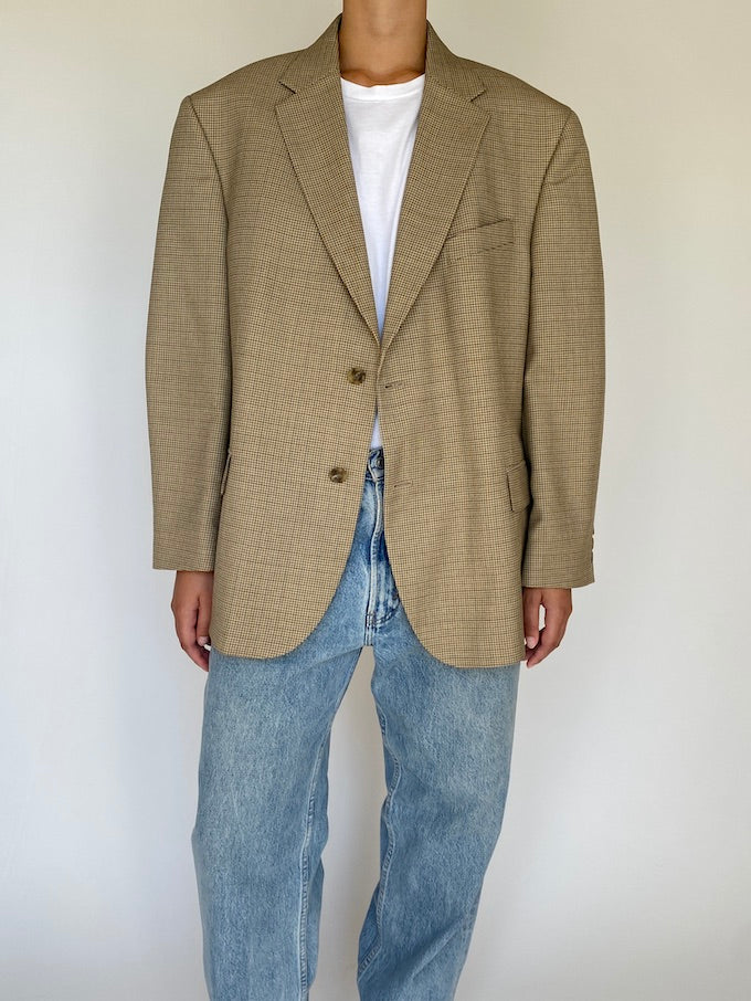 Vintage beige houndstooth blazer 5519