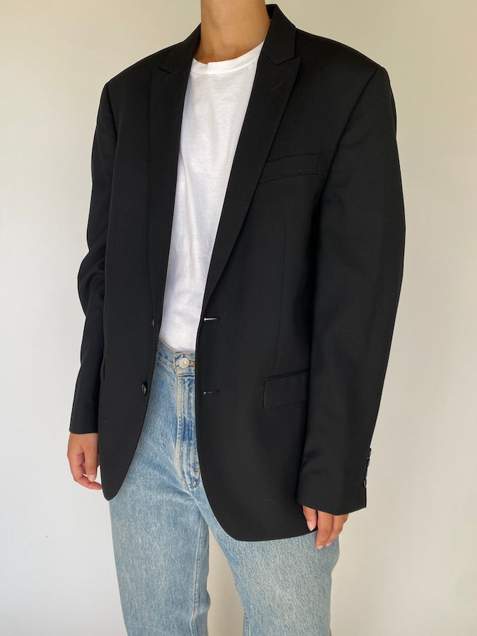 Vintage oversized blazer in black 5496