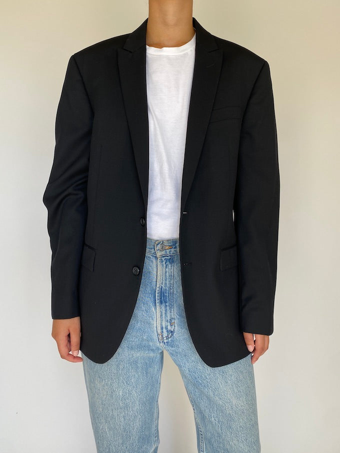 Vintage oversized blazer in black 5496