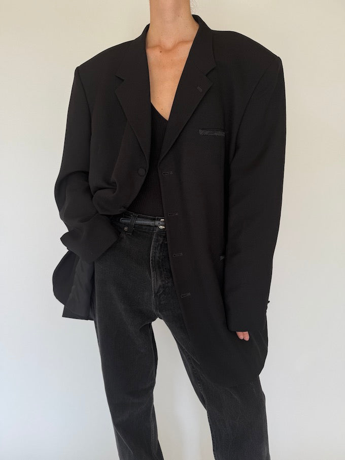 Vintage oversized blazer in black 5759