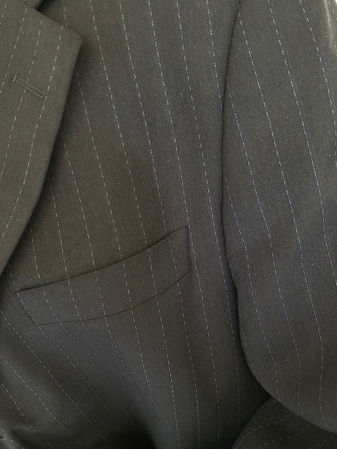 Vintage oversized pinstriped blazer in black 5730