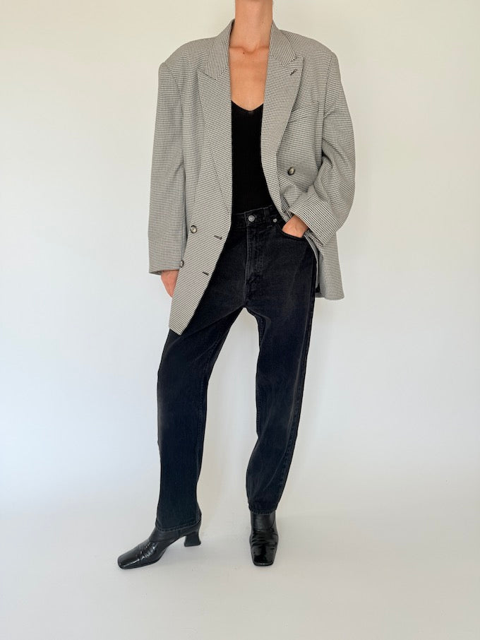 Vintage double breasted houndstooth blazer 5439