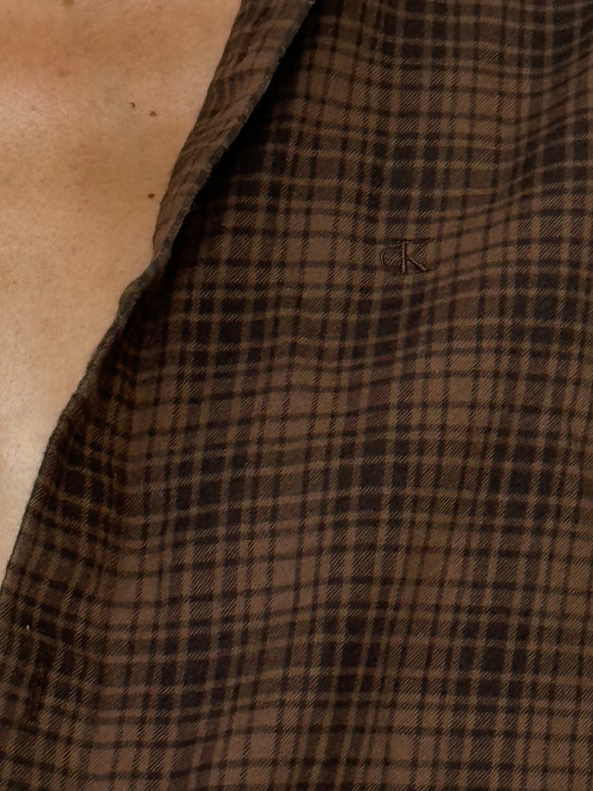 Vintage Calvin Klein plaid shirt logo detail