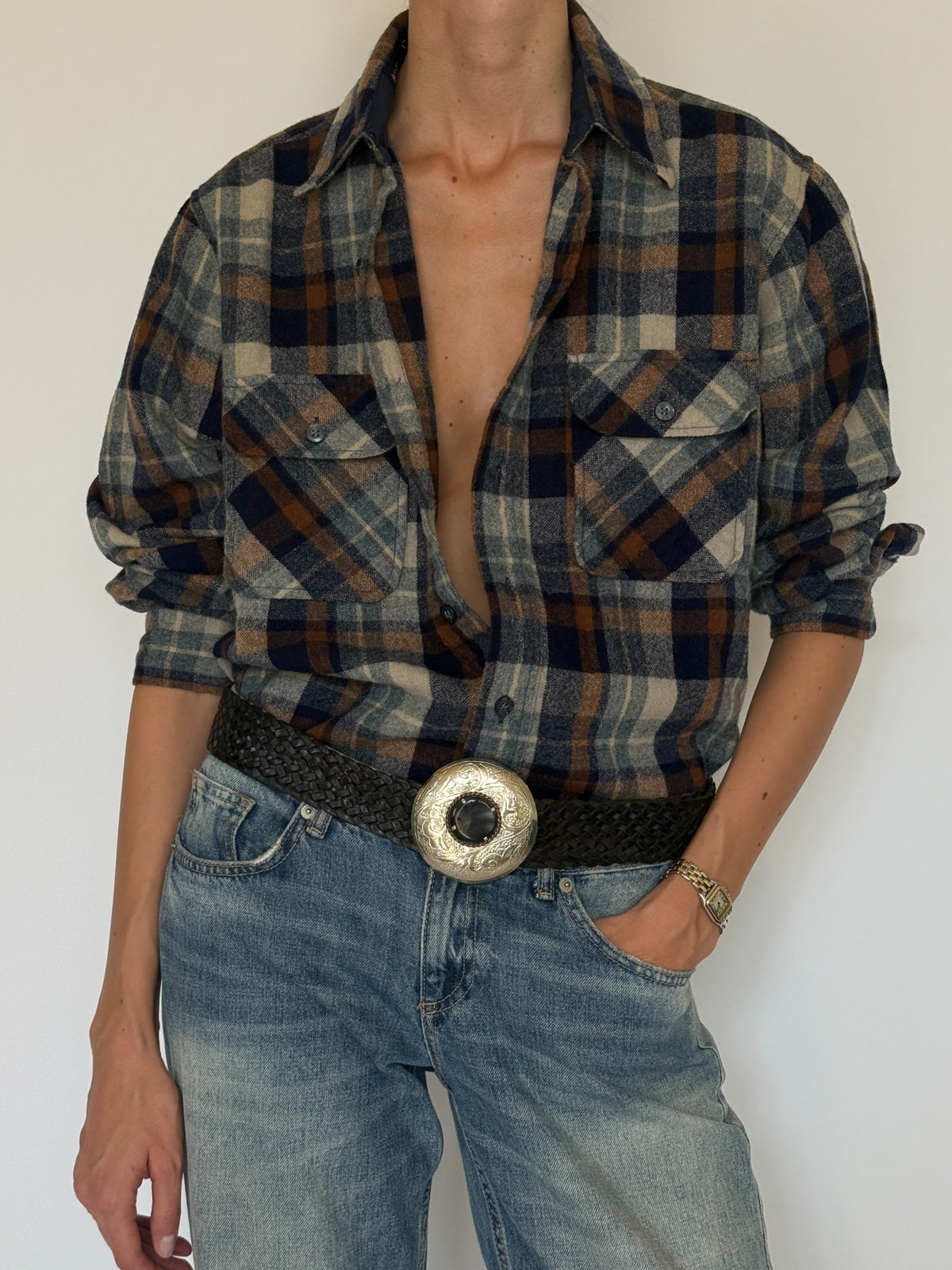 Vintage Pine Hill wool flannel shirt front angle