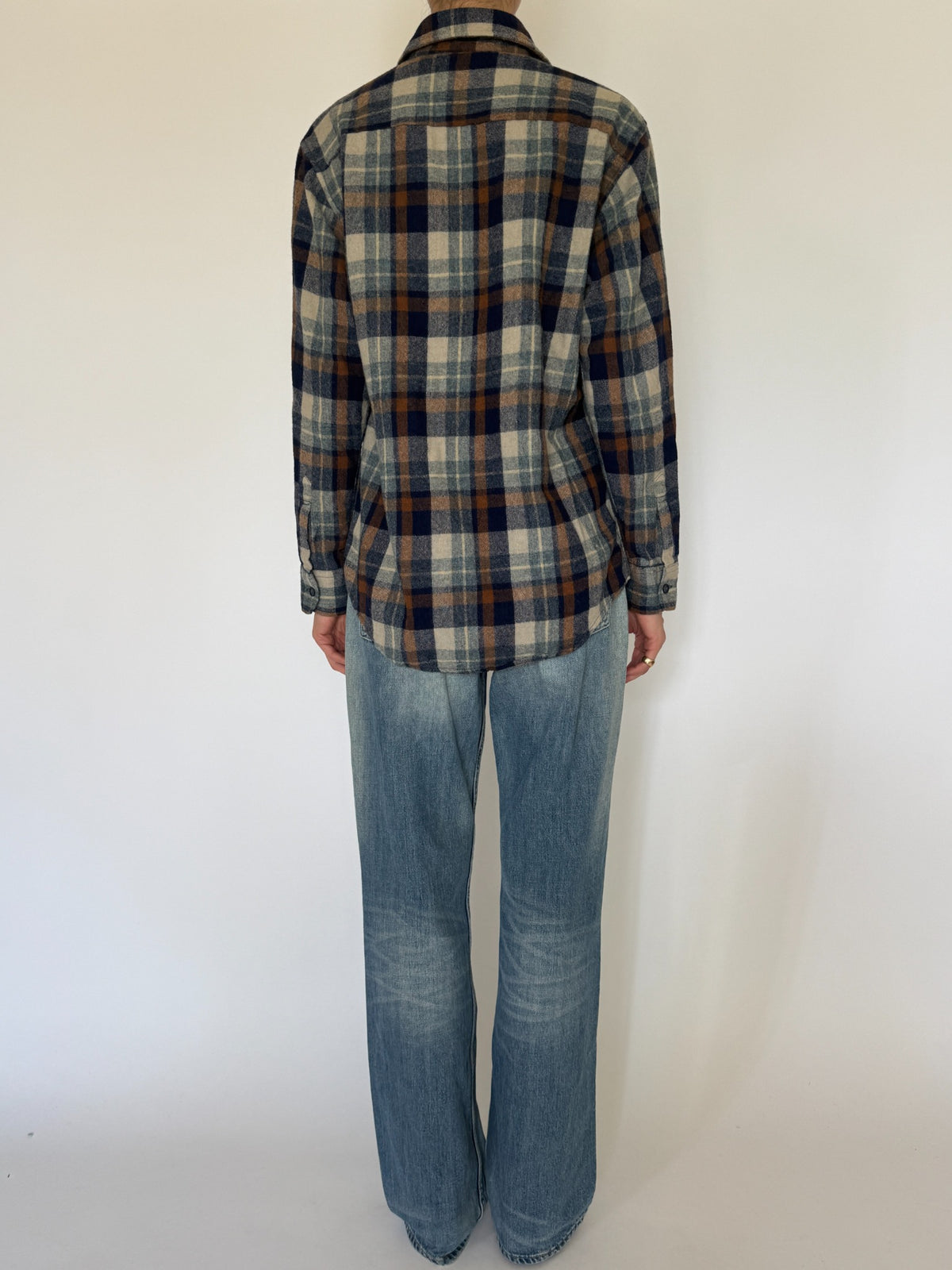 Vintage Pine Hill wool flannel shirt styled front angle