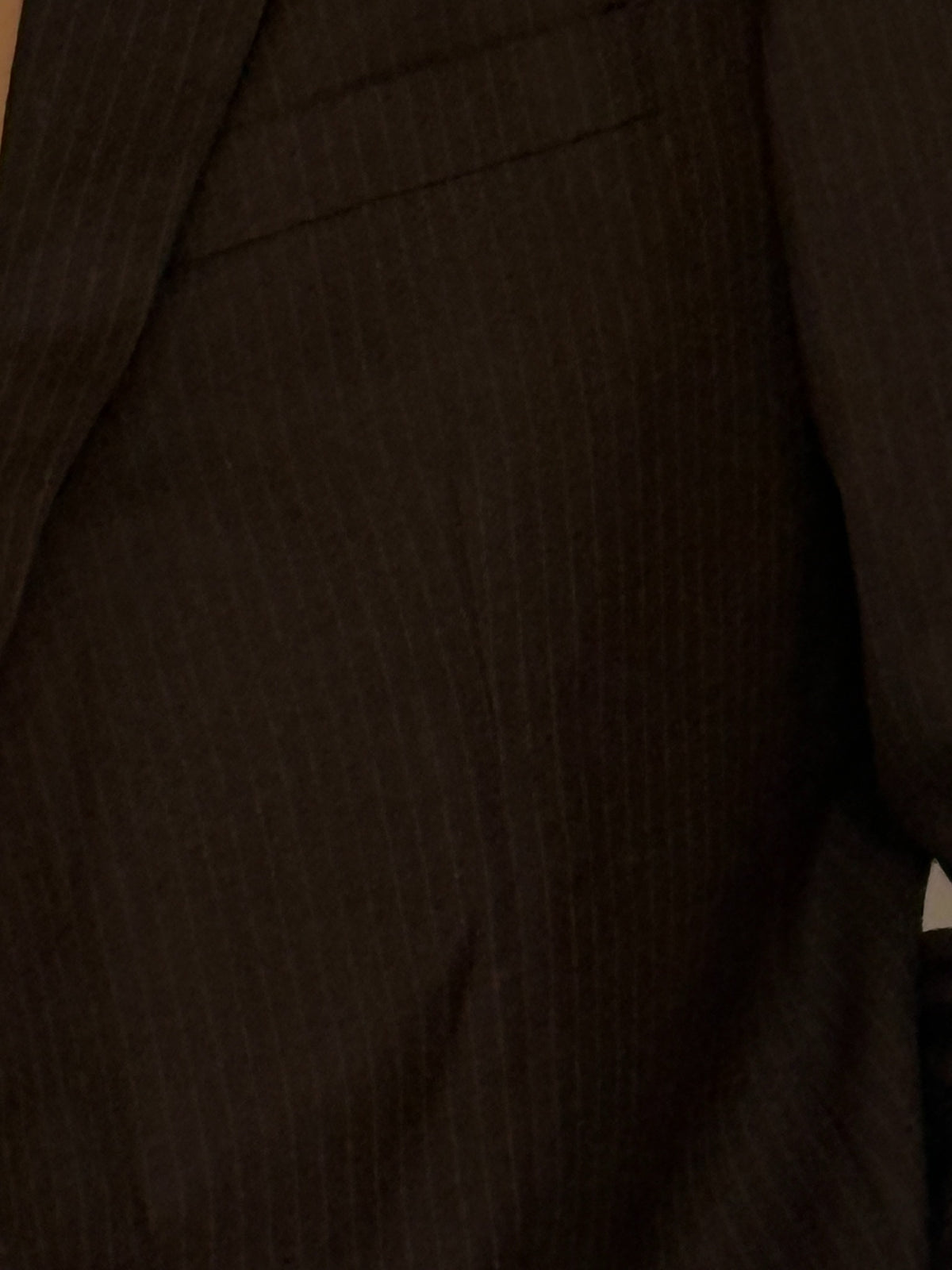 Vintage brown pinstripe blazer fabric close-up