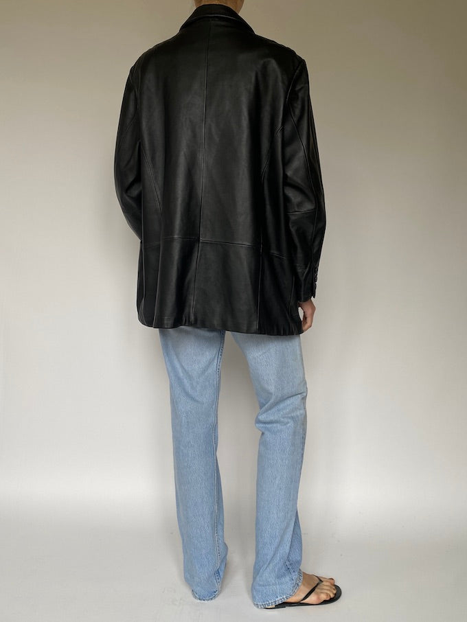 Vintage leather jacket in black 5613